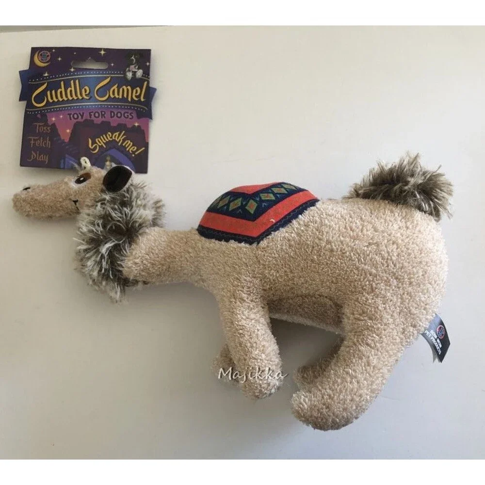 Camel Dog Stuffed Toy Bow Wow Pet Cuddle Toss Fetch Play Squeak Squeaky 13